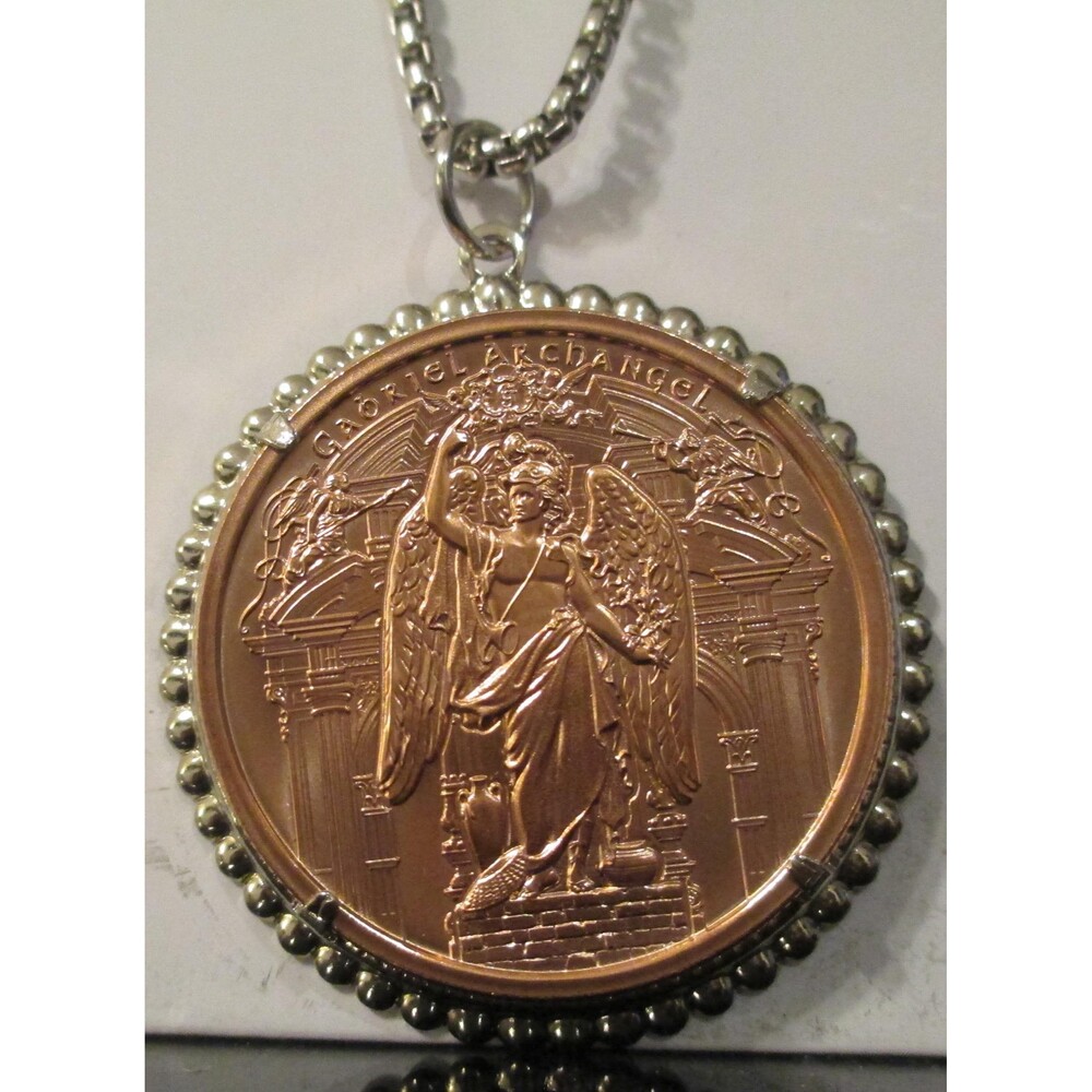 NEW! Gabriel the Archangel   .999 Fine Copper Round/Pendant Necklace